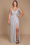 Formal Dresses Plus Size Formal Dress Fully Sequin Gown Silver