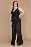 Formal Dresses Plus Size Formal Dress Fully Sequin Gown Black