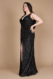 Formal Dresses Plus Size Formal Dress Fully Sequin Gown Black