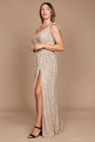 Formal Dresses Plus Size Formal Dress Fully Sequin Gown Gold