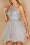 Homecoming Dresses Short Formal Homecoming Dress Silver